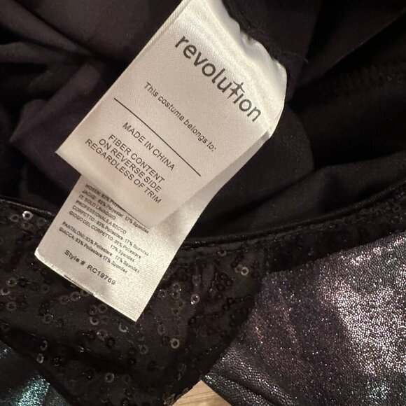 REVOLUTION STYLE RC19769 BLACK ONE PIECE DANCE COSTUME ADULT SMALL - Picture 5 of 8